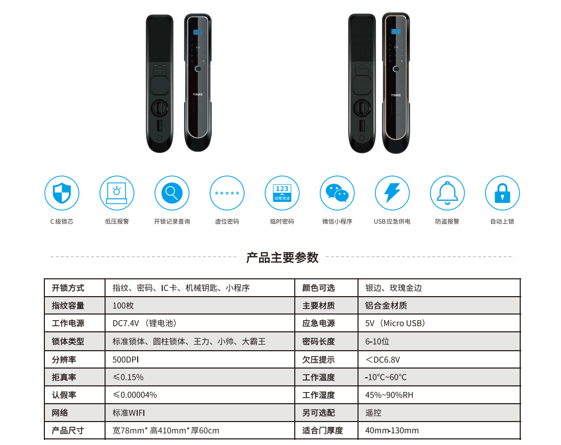 YK12 全自动指纹识别体育锁(图2)